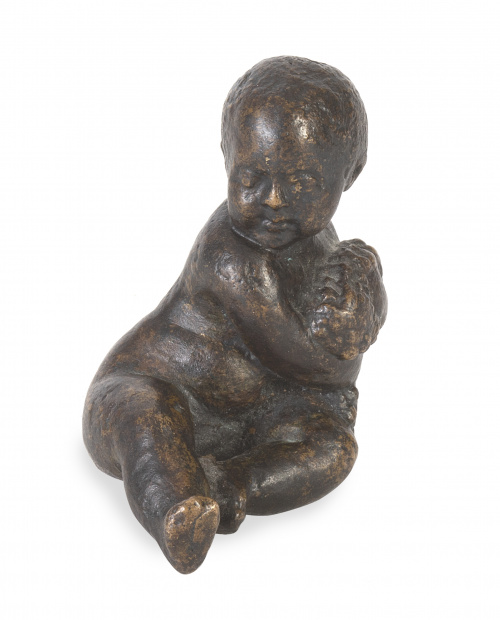 Niño con cuerno de la abundancia de bronce.S, XVII.
