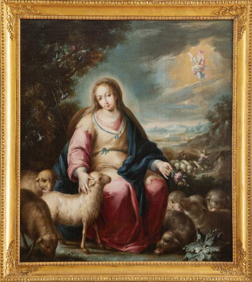 DOMINGO MARTINEZ  (Sevilla, 1688-1749)Divina Pastora sobr