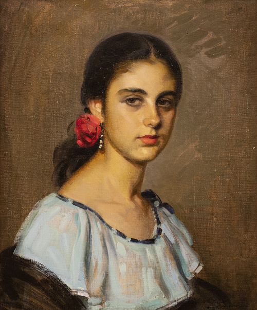 ESCUELA ESPAÑOLA, SIGLO XIXRetrato de dama andaluza