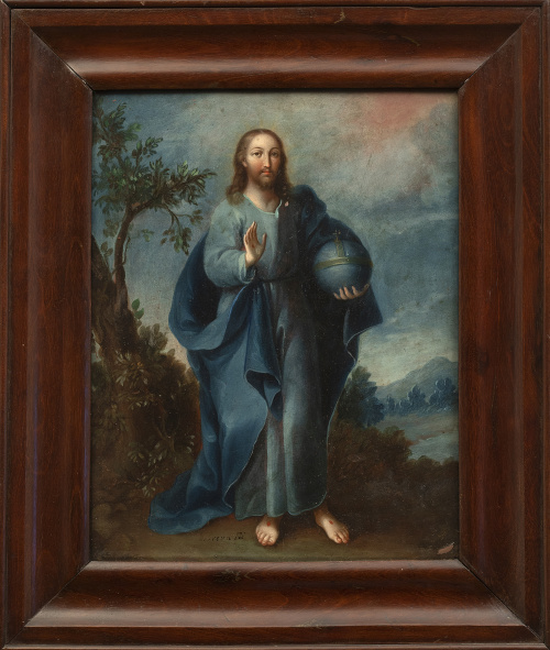 MIGUEL CABRERA (1695-1768)Cristo Salvador del Mundo