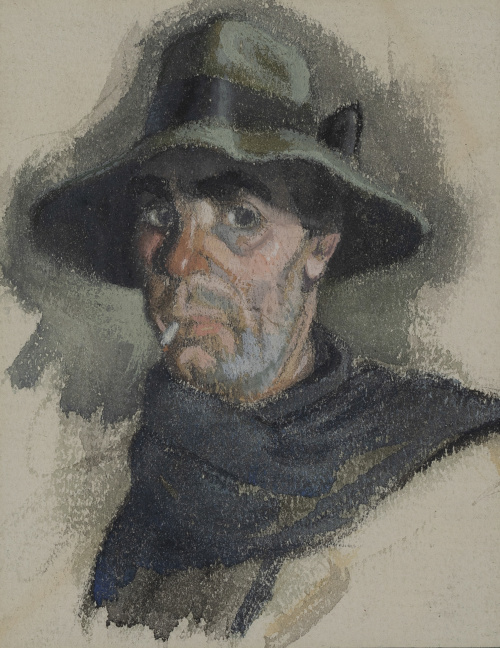 PAULINO VICENTE (Oviedo, 1900 - 1990)Hombre con sombrero