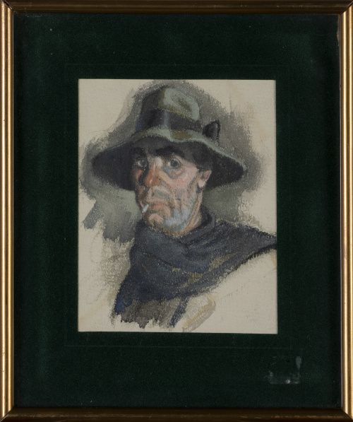 PAULINO VICENTE (Oviedo, 1900 - 1990)Hombre con sombrero