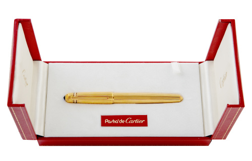 Pluma CARTIER modelo Pasha en plata vermeill 