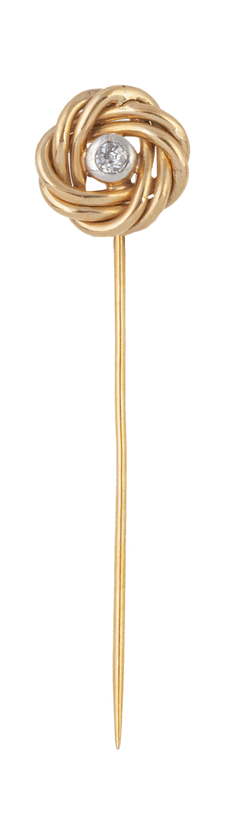 Alfiler de corbata de pp. S. XX con espiral de hilos de oro