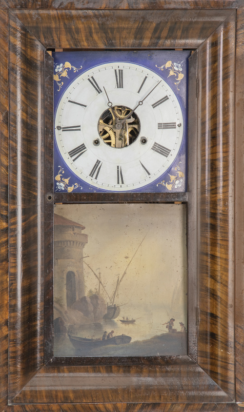 Reloj de pared con placa de metal pintada.Alemania, S. XI