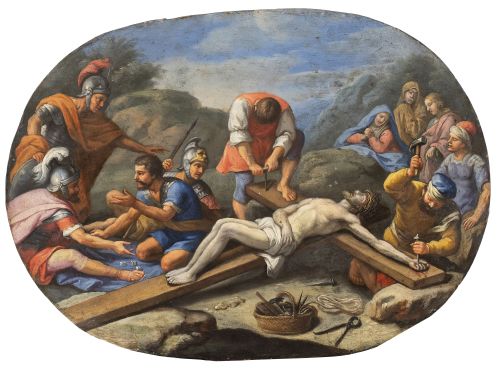 ESCUELA ITALIANA, SIGLO XVIIILa preparación a la crucifix