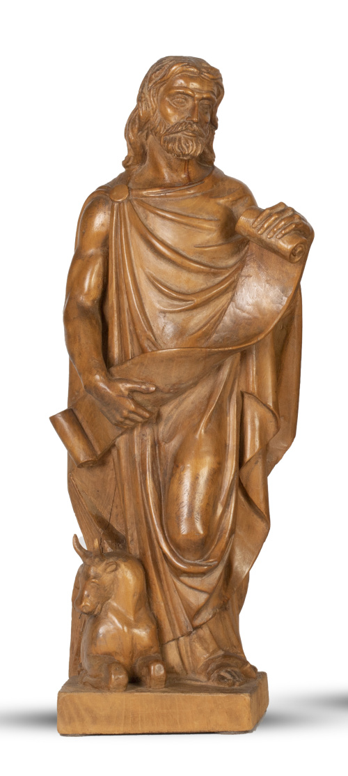 San Lucas.Escultura de madera tallada.Trabajo español, 