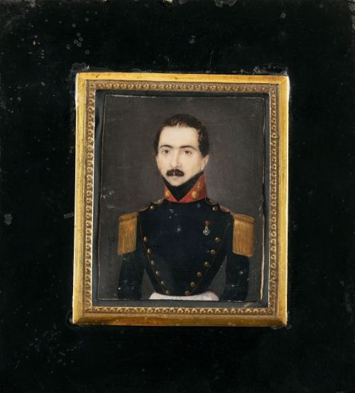 DOMINGUEZ (Escuela española, S. XIX)Retrato de capitán ar