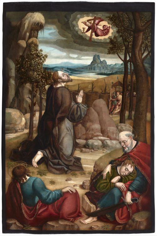 MAESTRO ALEJO (Hacia 1490-1530)Oración en el huertoPale