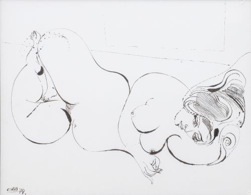 JAVIER CLAVO (Madrid, 1918 - 1994)Desnudo femenino, 1974