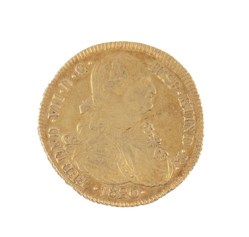 Fernando VII 1820. Moneda de 8 escudos de Fernando VII en o