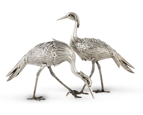 Pareja de garzas de plata.España, S. XX.