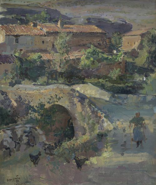 JULIÁN GRAU SANTOS (Canfranc, Huesca, 1937)Vista de puebl