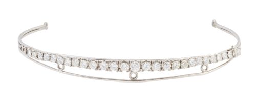 Diadema-pulsera de brillantes con tamaño creciente hacia el