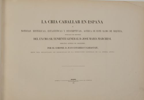 La Cría caballar en España o noticias históricas, estadísti