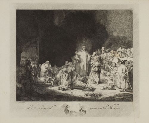 REMBRANDT VAN RIJN (1606-1669)"Le seigneur guerissans les