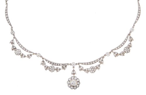 Collar Belle-Époque de brillantes, con arcos articulados, l