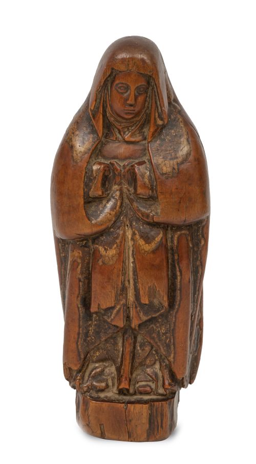 Virgen.Escultura en madera tallada, con restos de policro