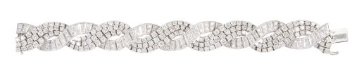 Elegante brazalete de brillantes años 50, compuesto por dos