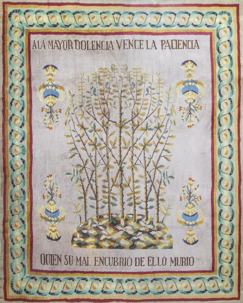 Alfombra en lana con inscripción. Firmada "RFT MD 1941".R