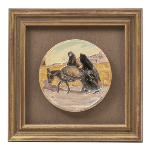 Daniel Zuloaga (1852-1921)."Dos mujeres con burro".Plat